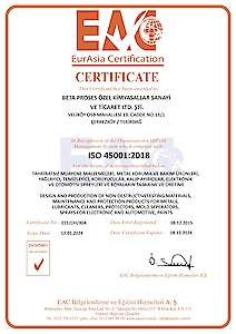 ISO 45001 2018 Sertifikamız
